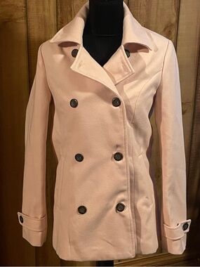 Forever 21 Blush Pink Double-Breasted Peacoat